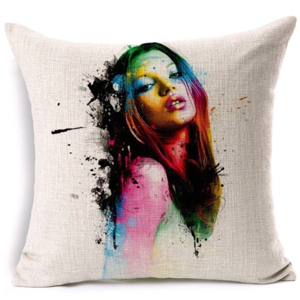Mod Girl Throw Pillow